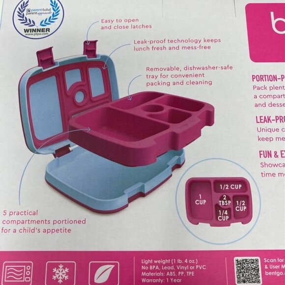Bentgo Kids' Leakproof, 5 Compartment Bento-Style Kids' Lunch Box Various Prints - Picture 8 of 12